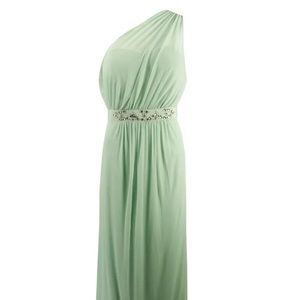 Adrianna Papell Embellished One-Shoulder Gown